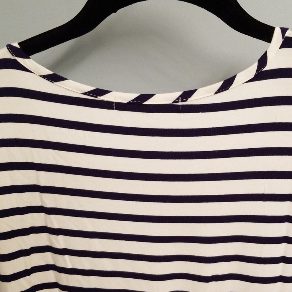 Green Envelopes Striped Short Bell Sleeve Size Med - Picture 5 of 6